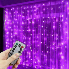 (3x1M, Purple) 3m 4m 6m Usb Curtain Garland Festoon Led Light Christmas String Lights Christmas Decorations 2024 Holiday Wedding Decorative