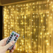 (3x3M, Warm White) 3m 4m 6m Usb Curtain Garland Festoon Led Light Christmas String Lights Christmas Decorations 2024 Holiday Wedding Decorative