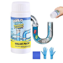 Drain Cleaner Powder 110g, Fast Dissolving Formula for Kitchen and Bathroom Sink and Toilet Blockage Removal