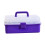 (Violet) Multipurpose Organizer, Art and Craft Storage Box Case, Lockable Container and Handle for Manicure Tools, Camping Art Supply 1
