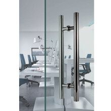 Gray Stainless Steel Glass Door Handle 150cm H Shape Pull for Barn or Shower Doors, Rustproof Long Design