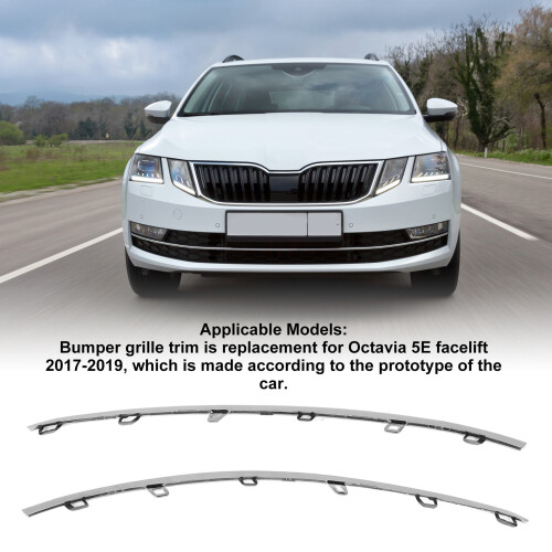 Chrome Front Bumper Grille Trim L/R Octavia 5E 2