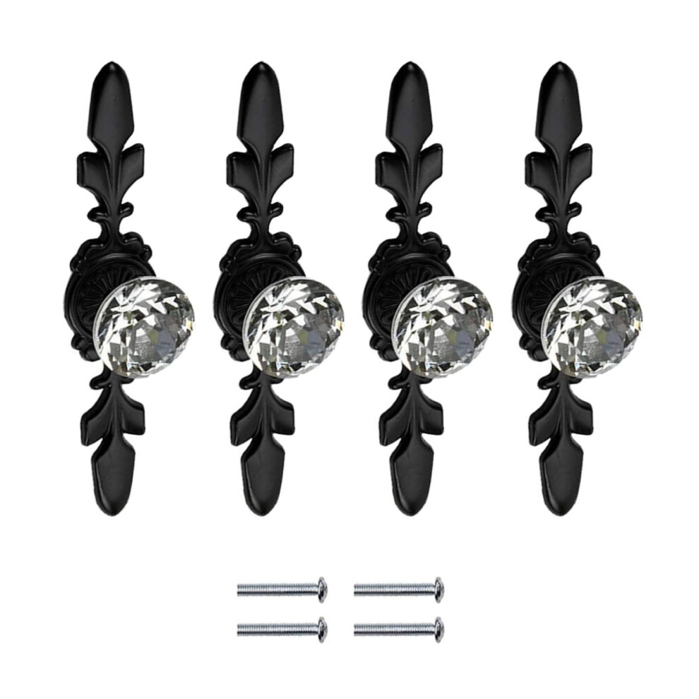 Crystal Drawer Knobs With Backplates, Decorative Crystal Cabinet Pull Handles For Kitchen And Dresser, Durable Zinc Alloy Build 9351714479035