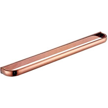 Rose Gold Towel Bar Wall Mounted Brass Rack Rust Resistant Elegant Finish for Modern Bathroom