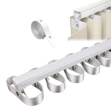Wave Ceiling Curtain Track Kit, Heavy Duty Aluminum Rails with Silent Rollers for Room Divider or Shower
