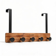 Over Door Hooks 5 Hook Hanger No Drill Clothes Coat Towel Organizer Rack