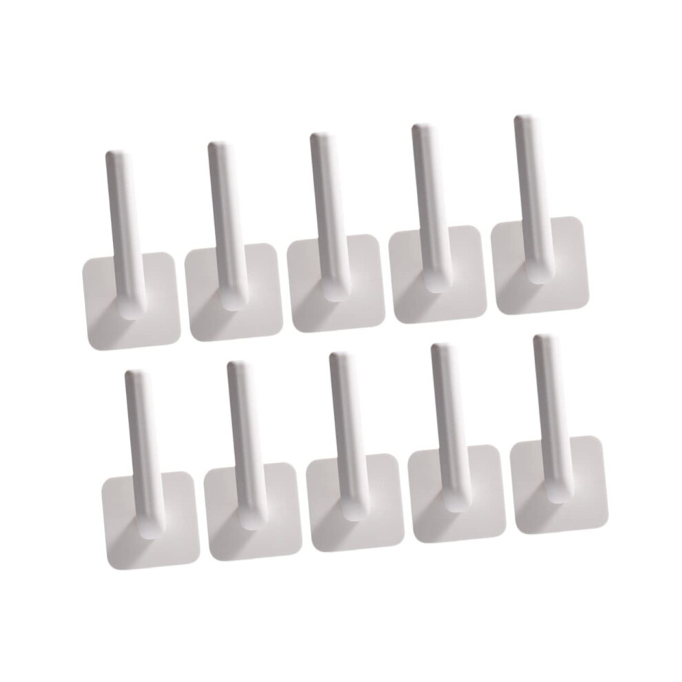 10Pcs Adhesive Wall Hooks Heavy Duty Nodrill Abs Holders For Bathroom And Kitchen Organization 9771547855699
