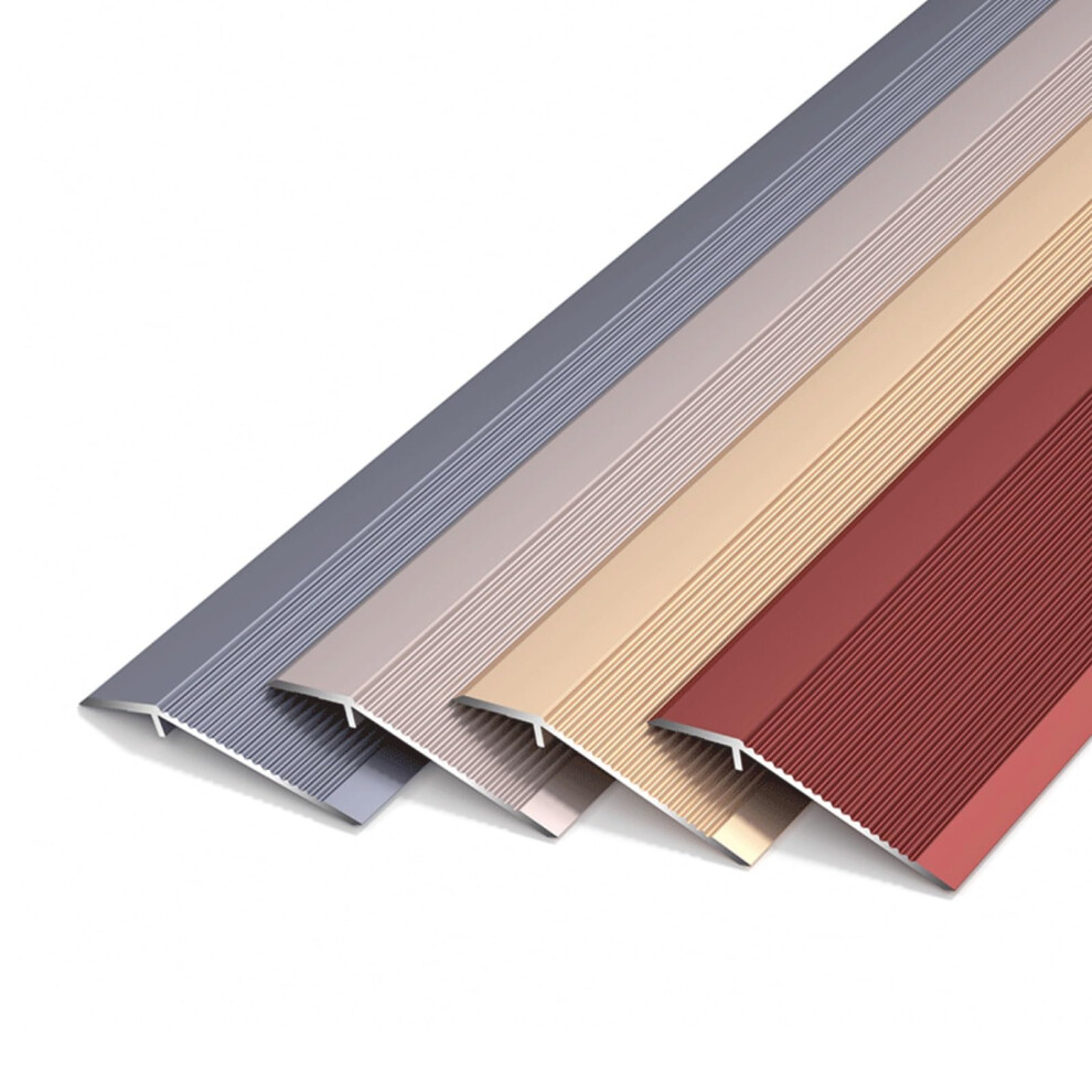 Gray Aluminum Door Threshold Ramp 90Cm Non Slip Floor Transition Strip For Doorways Smooth Height Transition 10Pcs