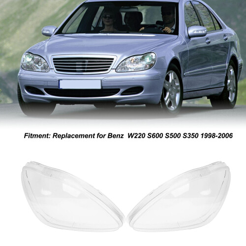 Headlamp Lens Cover 1Pair Transparent L/R W220 1
