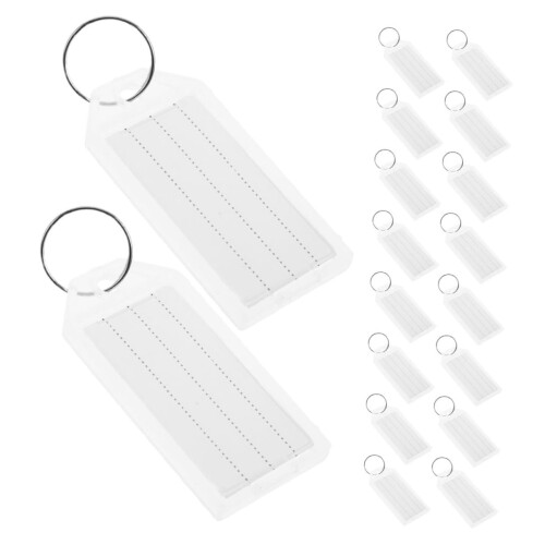 50pcs Blank Luggage Tags and Plastic Key Tags Writable Durable ID Labels for Quick Identification