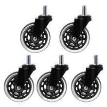 Heavy Duty Rubber Swivel Caster Wheels 5 Pack, Quiet Smooth Rolling for Office Chair Furniture