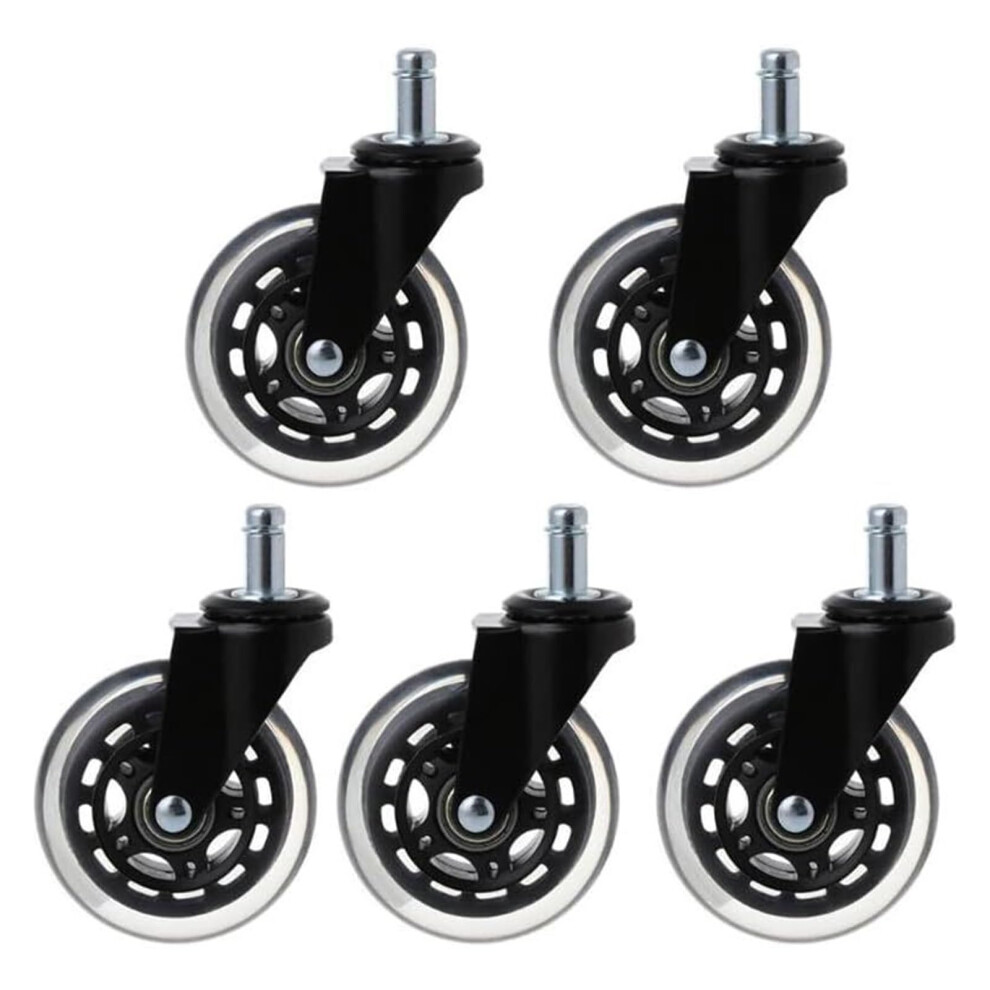 Heavy Duty Rubber Swivel Caster Wheels 5 Pack, Quiet Smooth Rolling For Office Chair Furniture 9771547855750
