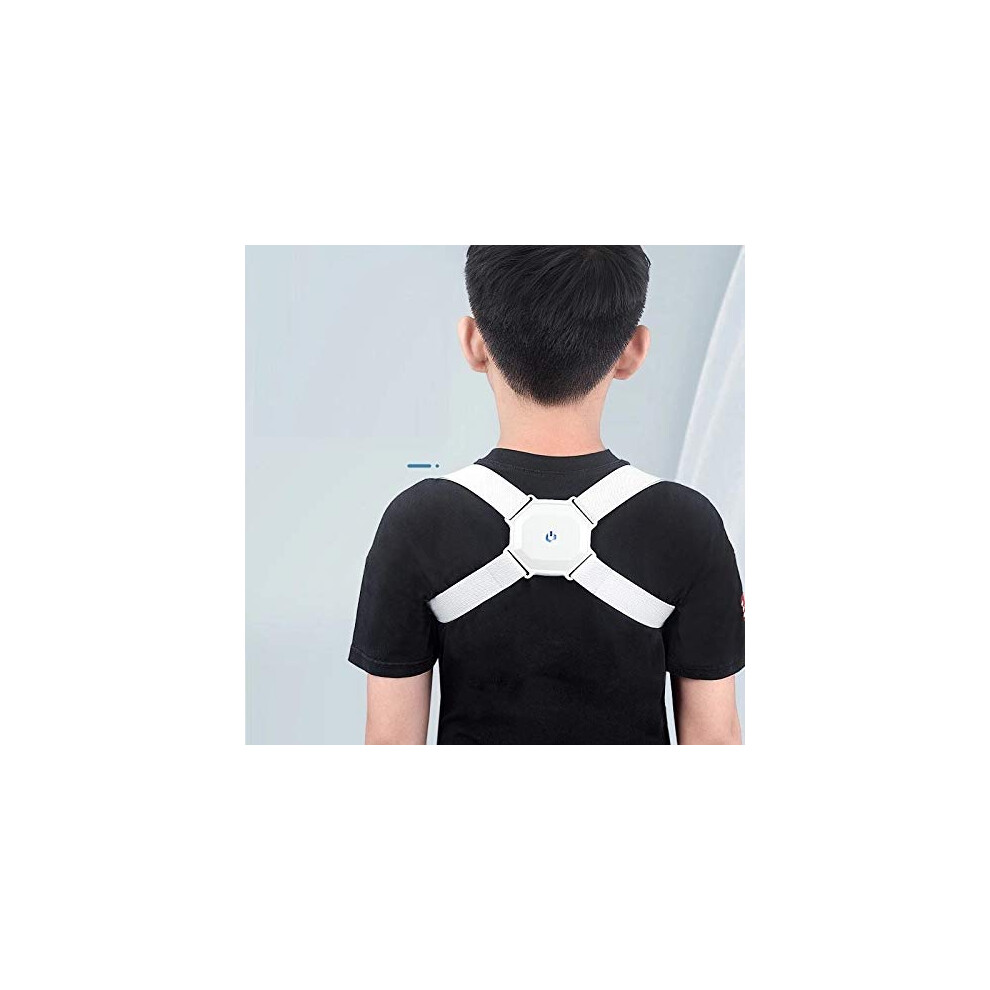 Adjustable Smart Posture Corrector with Intelligent Sensor Reminder, USB Rechargeable Back Brace for Kids and Adults