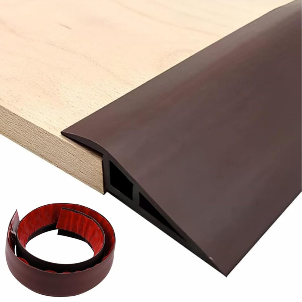 Self Adhesive Pvc Floor Transition Strip Coffee Color Threshold Reducer Ramp Low Profile Edge Trim 1M 9073542999546