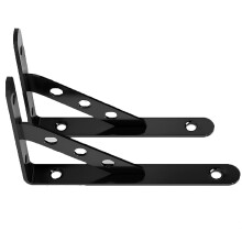 Black Metal Shelf Brackets 15.2cm Triangular Wall Mounted Floating Shelf Supports for Bookshelf and Cupboard