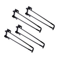 4Pcs Folding Metal Table Legs Adjustable Height Easy Install Durable Iron Support for Desk Sofa Table Black
