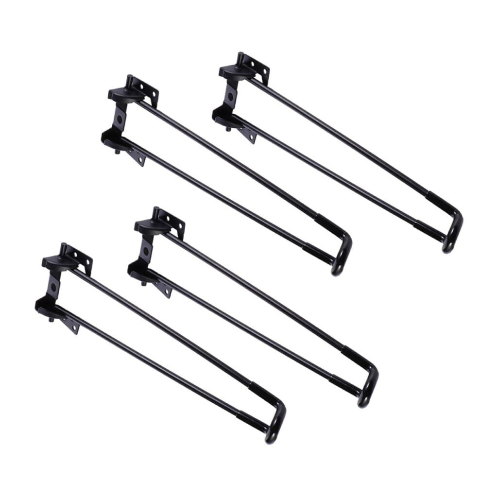 4Pcs Folding Metal Table Legs Adjustable Height Easy Install Durable Iron Support For Desk Sofa Table Black 9351714479387