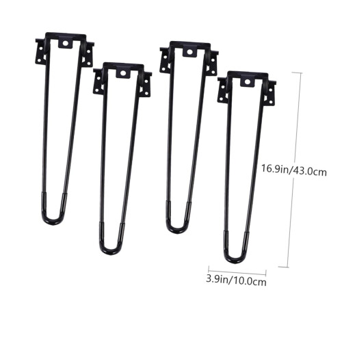 4Pcs Folding Metal Table Legs Adjustable Height Easy Install Durable Iron Support for Desk Sofa Table Black 1