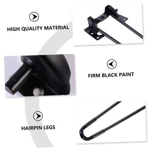 4Pcs Folding Metal Table Legs Adjustable Height Easy Install Durable Iron Support for Desk Sofa Table Black 2