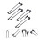 4Pcs Folding Metal Table Legs Adjustable Height Easy Install Durable Iron Support for Desk Sofa Table Black 4