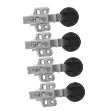 4pcs Soft Close Glass Cabinet Hinges with Damping for Kitchen Display Doors, Durable Silver Finish