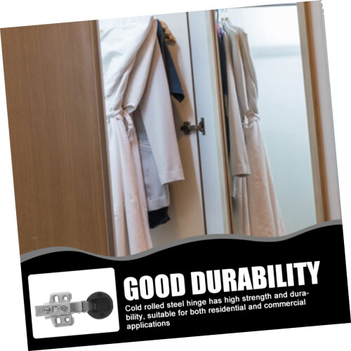 4pcs Soft Close Glass Cabinet Hinges with Damping for Kitchen Display Doors, Durable Silver Finish 2