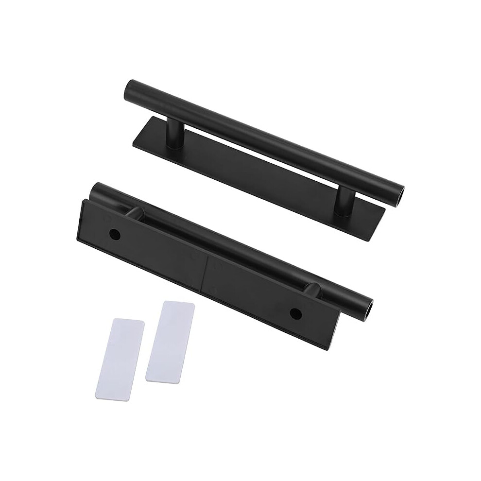Adhesive Cabinet Handles 6 Pack, Self Stick Drawer Pulls With Nodrill Installation, Black 5.9 Inch 9330225330325