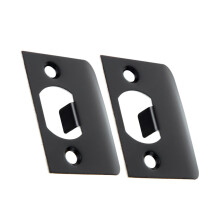 2pcs Stainless Steel Door Strike Plate DShape Latch Black for Enhanced Door Security and Reinforcement