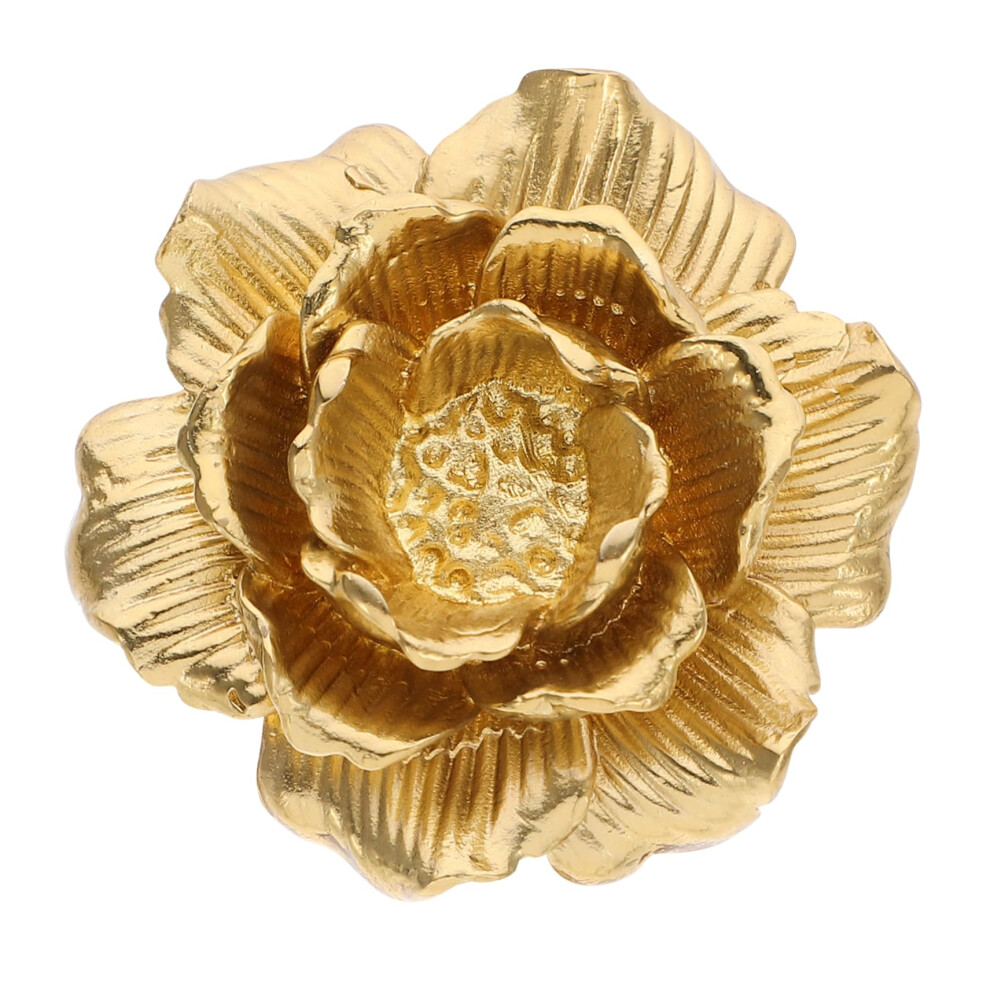 Vintage Brass Cabinet Knobs And Drawer Pull Handles Rose Shape Golden Finish Durable Easy Install 9771547855989