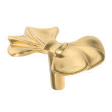 Elegant Brass Bow Cabinet Handles Drawer Pulls for Kitchen Cabinets, Durable Single Hole Design