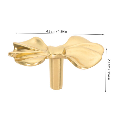 Elegant Brass Bow Cabinet Handles Drawer Pulls for Kitchen Cabinets, Durable Single Hole Design 1