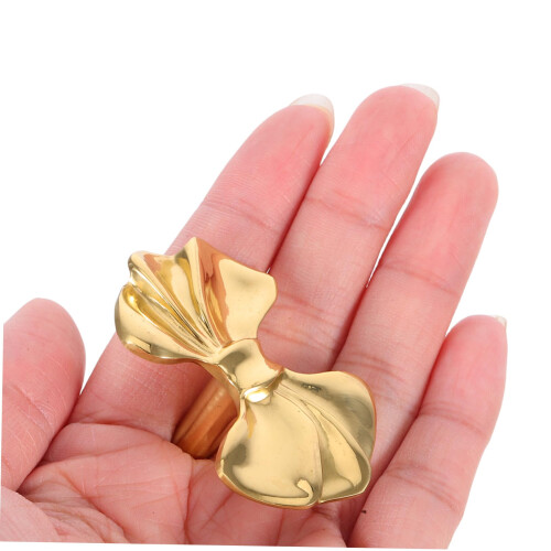 Elegant Brass Bow Cabinet Handles Drawer Pulls for Kitchen Cabinets, Durable Single Hole Design 2