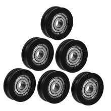 6pcs Sliding Door Roller Wheels Kit, Nylon Coated Metal Pulley for Wardrobe Cabinet Doors, Smooth Glide, Low Noise