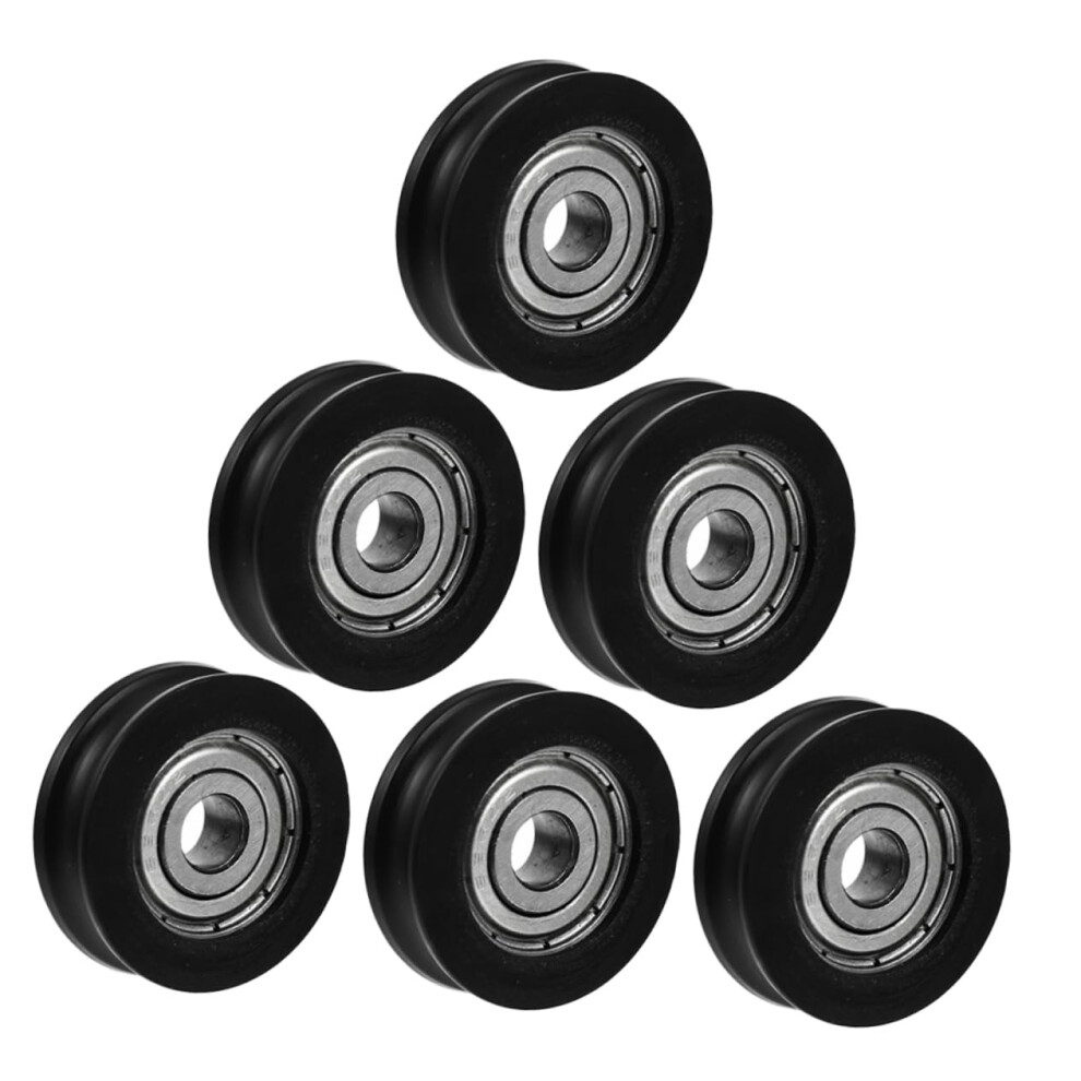 6Pcs Sliding Door Roller Wheels Kit, Nylon Coated Metal Pulley For Wardrobe Cabinet Doors, Smooth Glide, Low Noise 9330225330530