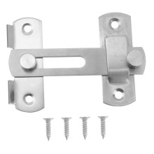 Stainless Steel Door Latch Brushed Finish Secure Bolt Lock for Doors Cabinets Pet Cage Easy Install