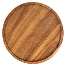 Handgemaakte houten ronde serveerschaal voor-38 cm