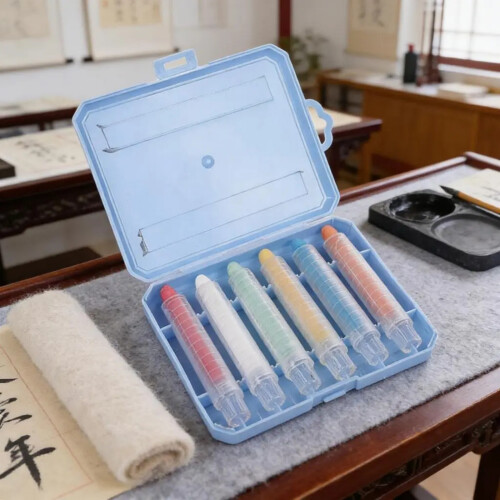 6Pcs Water Soluble Dustless Chalk Colored Sidewalk Chalk with 1
