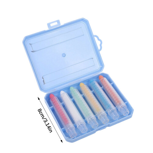 6Pcs Water Soluble Dustless Chalk Colored Sidewalk Chalk with 2