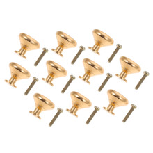10pcs Gold Round Cabinet Knobs and Single Hole Drawer Pulls Set for Dressers Closets Furniture Refresh