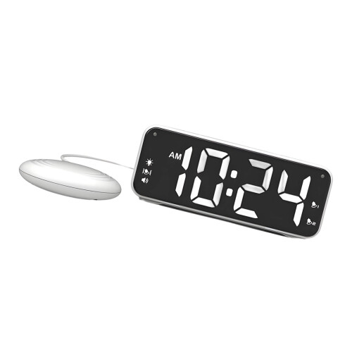 Luide wekker Trilwekkers met bedschudder, 4 dimmers, 2-Wit