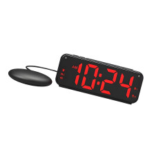 Loud Duals Alarm Clock with Bed Shaker Vibrating Alarm-Red
