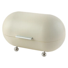 Durable Metal And Plastic Bread Holder With Elevated Feet-White