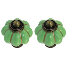European Ceramic Cabinet Knobs 6 Pcs Red Drawer Handles Set, SingleHole Durable Zinc Alloy Base