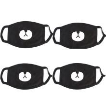 4 Pcs Unisex Cute Bear Face Mask Set Breathable Dustproof Mouth Cover for Adults
