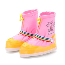 Waterproof Shoe Covers for Kids Boys and Girls, NonSlip Rubber Sole, Full Protection, PinkYellow M