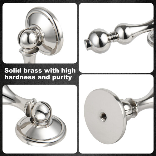 Polished Nickel Cabinet Knobs 2 Pack, Solid Brass Drawer Pulls for Modern Kitchen and Dresser 2