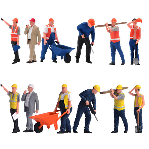1Pc 1:64 Scale Hand Painted Construction Worker Figurine Set-C 1