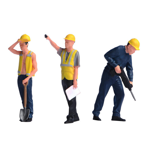 1:64 Scale Tiny Construction Figurines For Realistic Dioramas-D