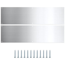 Stainless Steel Door Kick Plates 16x4 Inch Set, Weather‑Resistant Protection Plate for Interior and Exterior Doors, Easy Screw Installation