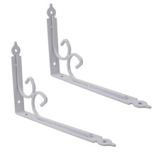 2 Pcs Wall Shelf Brackets Heavy Duty Steel L Shape 30cm White Floating Shelf Supports for Home Decor
